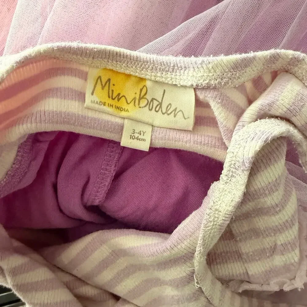 Mini Boden Purple Tutu Tule Girls Dress 3-4